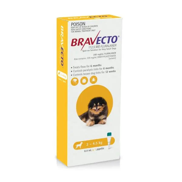 Bravecto Chew for Dogs 2–4.5 kg (112.5 mg) – 1 Tablet