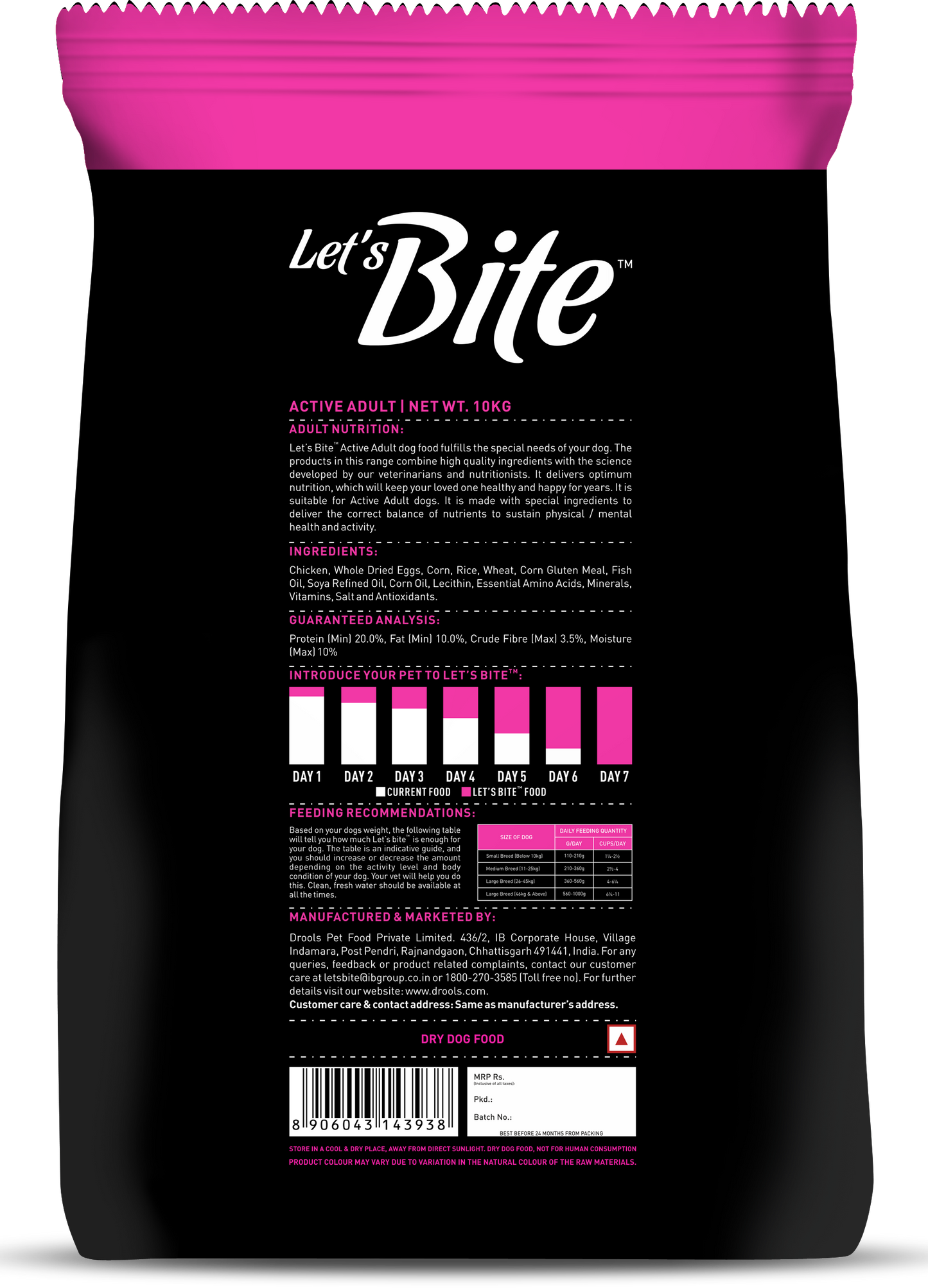 Let's Bite Active Adult Dog Food – 10kg