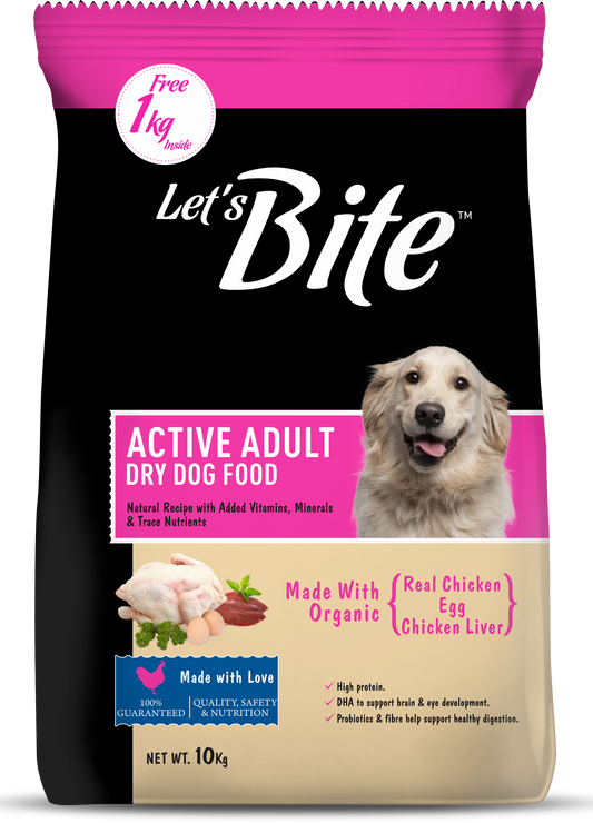 Let's Bite Active Adult Dog Food – 10kg