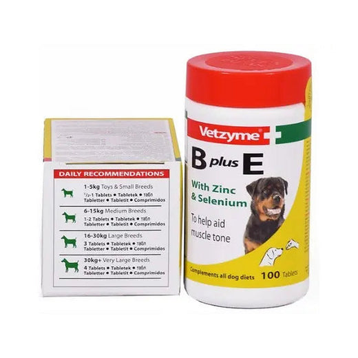 Vetzyme B + E Vitamins - 100 Tablets