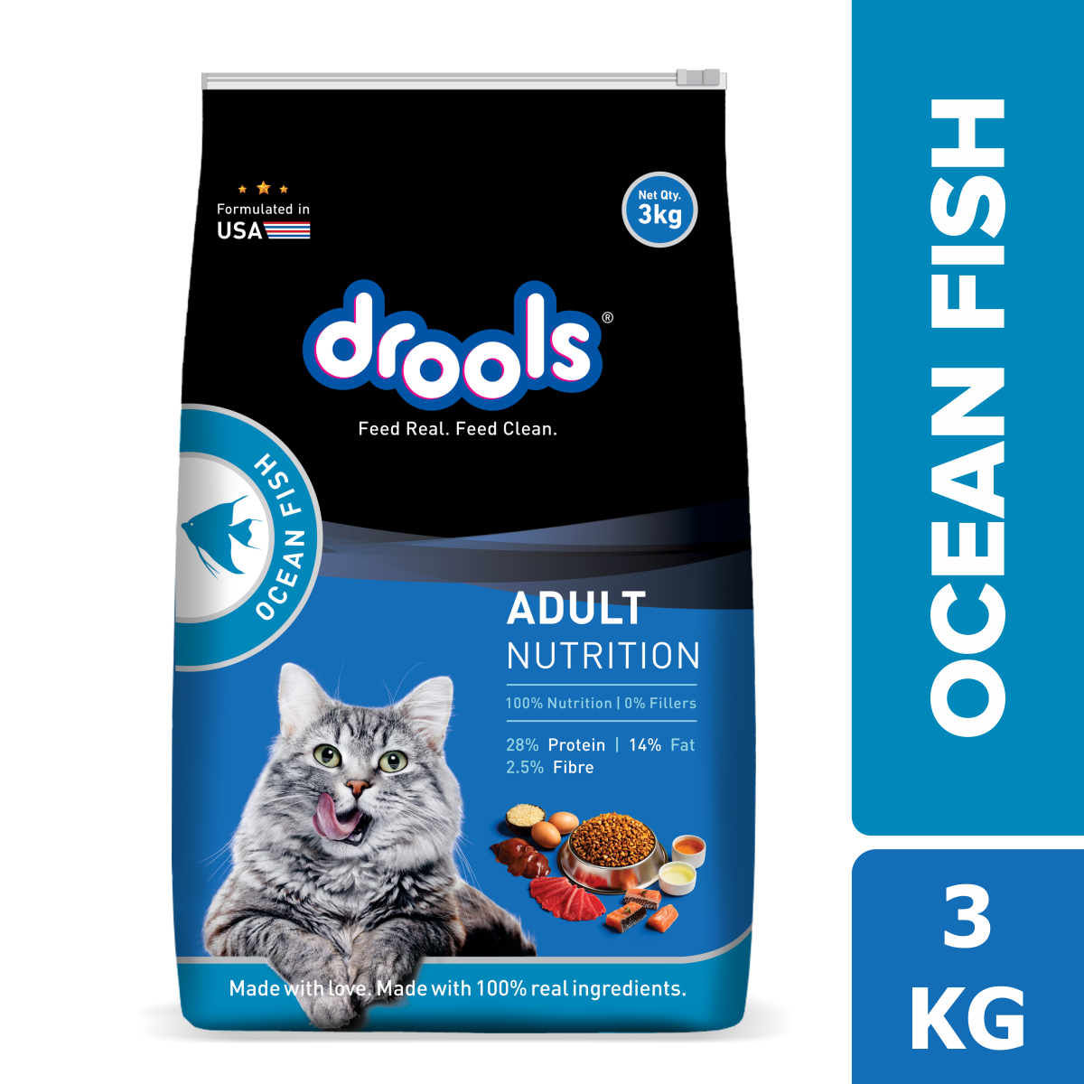 Drools Ocean Fish Adult Cat Food, 3 kg