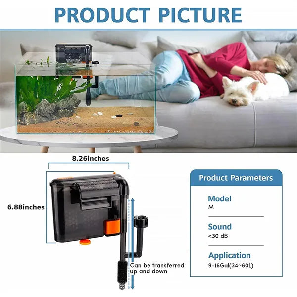 Hygger Internal Surface‑Skimmer Pump