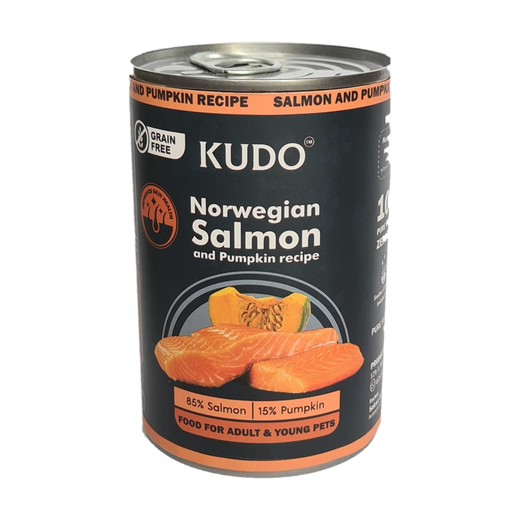 KUDO Premium Wet Pet Food - Salmon & Pumpkin, 12 x 400g bundle pack