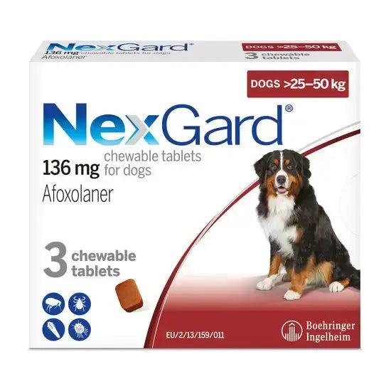 NexGard Chew for Extra Large Dogs 25–50 kg (3 Chews) pack front