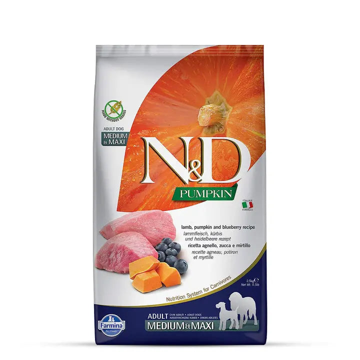 Farmina N&D Pumpkin Lamb & Blueberry Adult Med/Maxi – 12kg