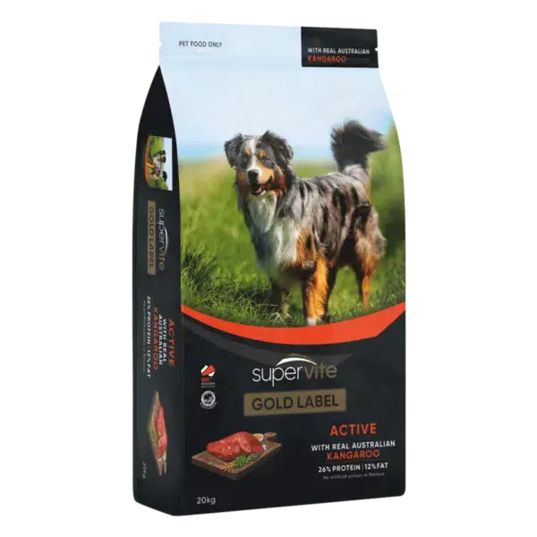 Supervite Gold Label Active Kangaroo Dry Dog Food – 20kg