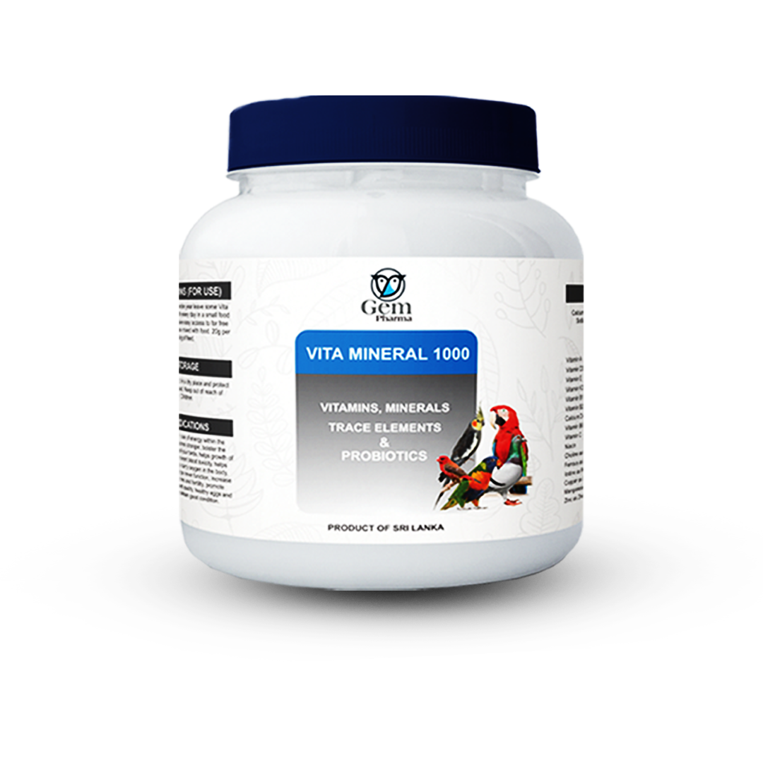 Vita Mineral 1000 supplement container with a blue lid on a white background