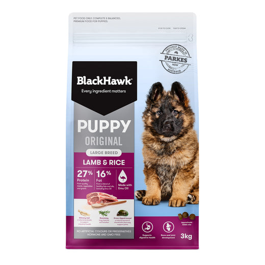 BlackHawk Puppy Large Breed – Lamb & Rice 3kg pack front