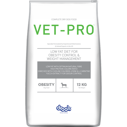 VET-PRO Obesity Dry Dog Food 12kg – front of pack