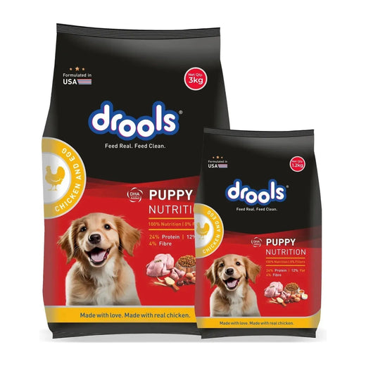 Drools Chicken and Egg Puppy Dog Food - 3kg + Free 1.2kg - clean front pack