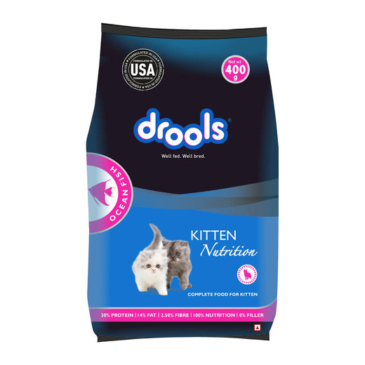 Drools Ocean Fish Kitten Cat Food - 400g - front pack