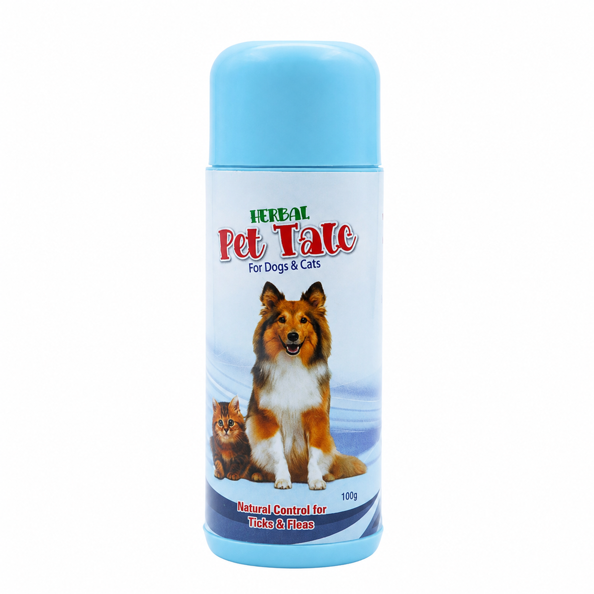 Herbal Pet Talc for dogs and cats 100g bottle front