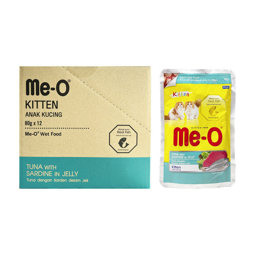 Me-O Tuna and Sardine Feast in Jelly Pouch - 80 g × 12 Pouches pack front