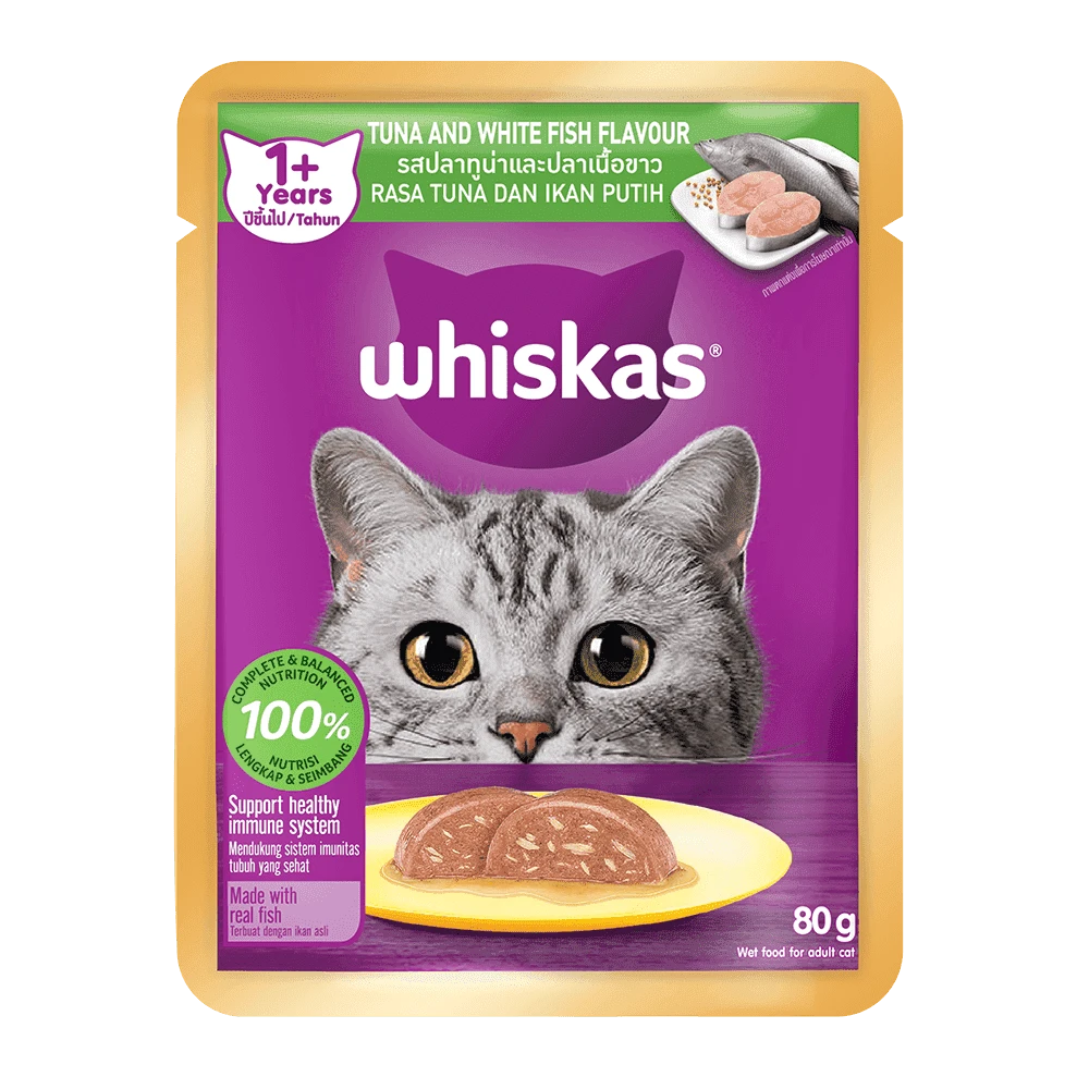 WHISKAS® Adult Tuna and White Fish Feast – 80 g Pouch