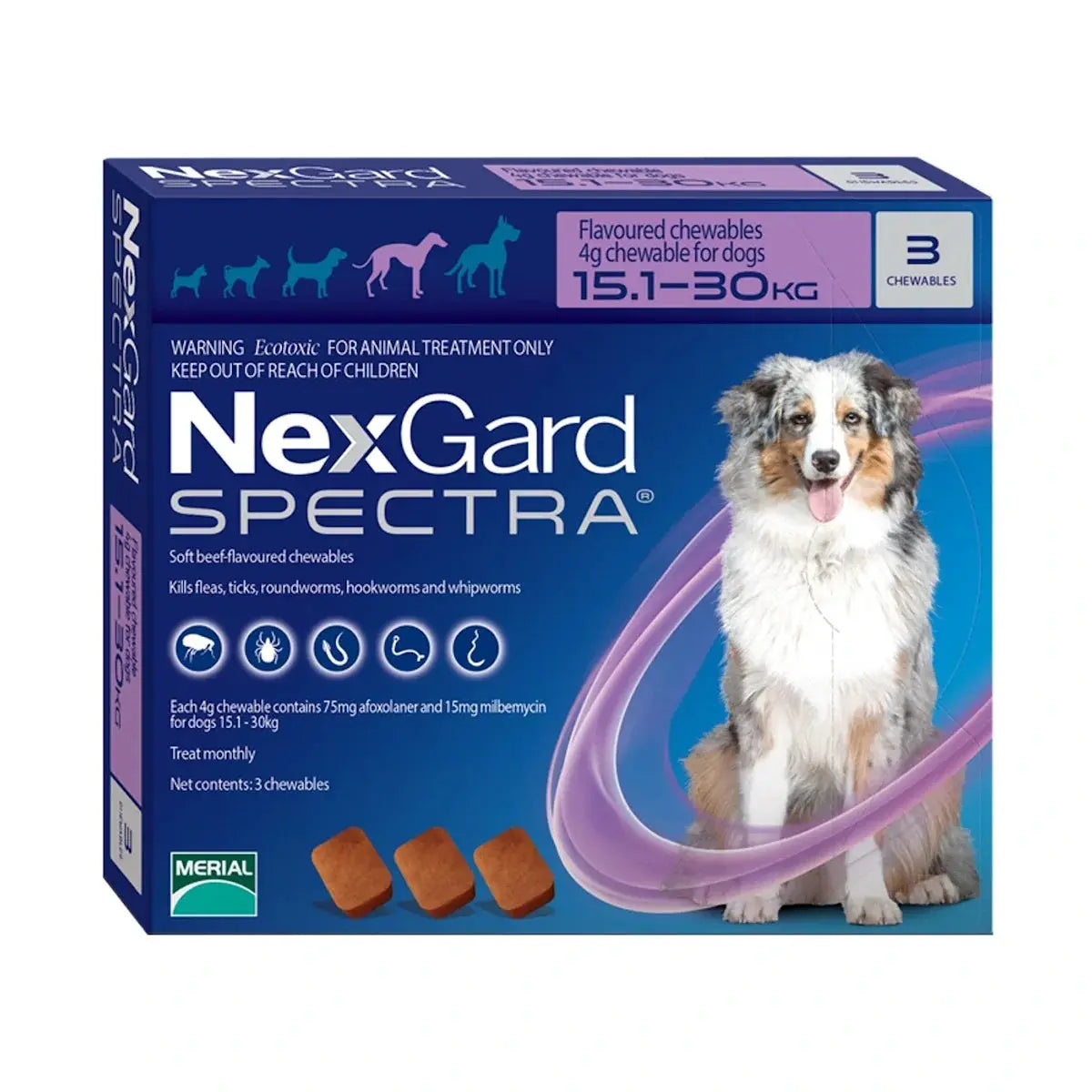 NexGard Spectra Large Dogs 15–30 kg (3 Chews)
