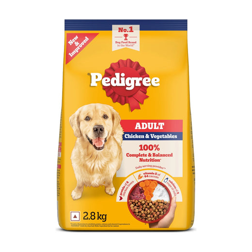 PEDIGREE Adult Chicken, Rice and Vegetable Dry Food 2.8 kg pack front
