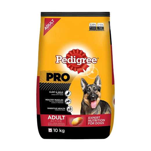 Pedigree PRO® Active Adult Dry Dog Food – 10 kg pack front