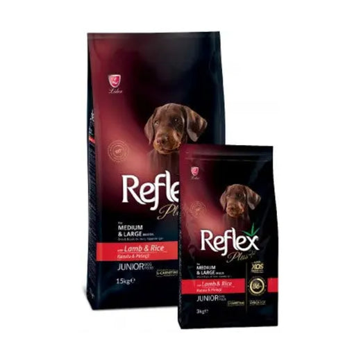 Reflex Plus Medium & Large Breed Junior Dog Food - Lamb & Rice 3kg pack front