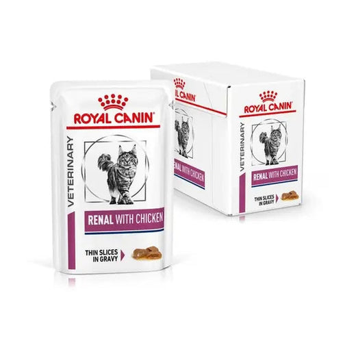 Royal Canin Renal with Chicken - Wet Cat Food 85g × 12 pack front on white background