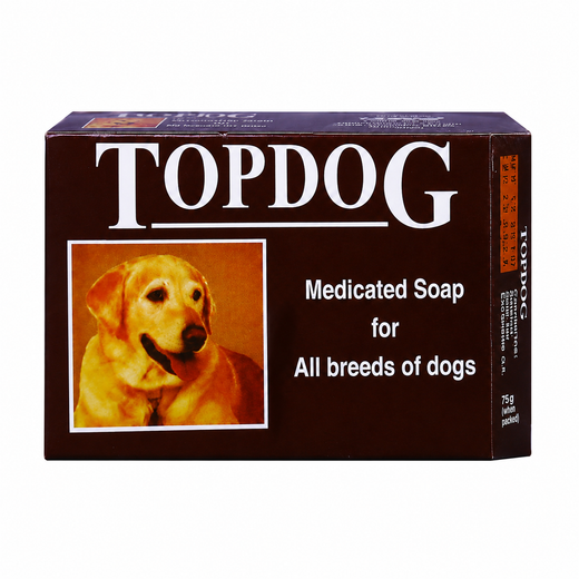 Top Dog medicated soap for dogs 75g pack front