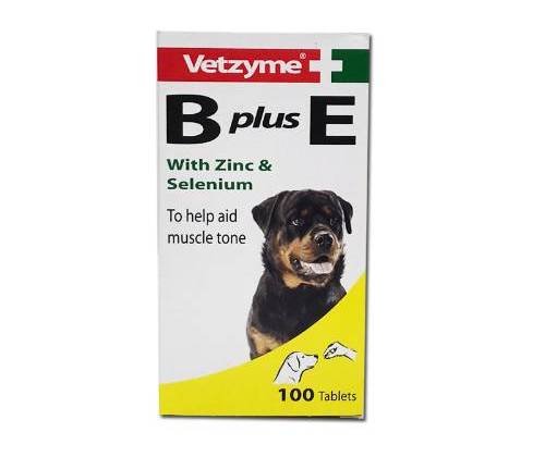 Vetzyme B + E Vitamins - 100 Tablets pack front