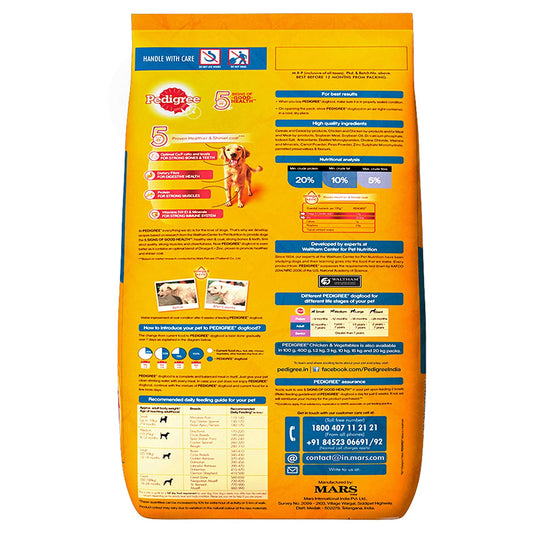 PEDIGREE® Adult Dry Food – Chicken, Rice and Vegetable 15 kg pack front