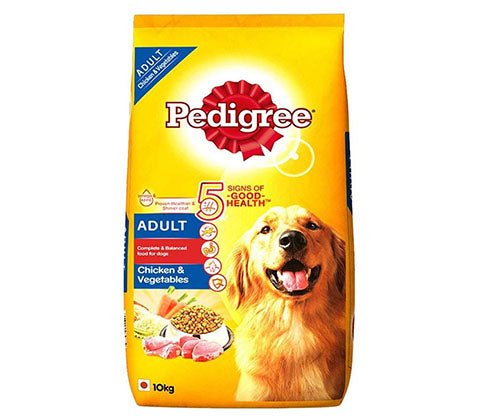 PEDIGREE® Adult Chicken, Rice and Vegetable Dry Food – 10 kg pack front