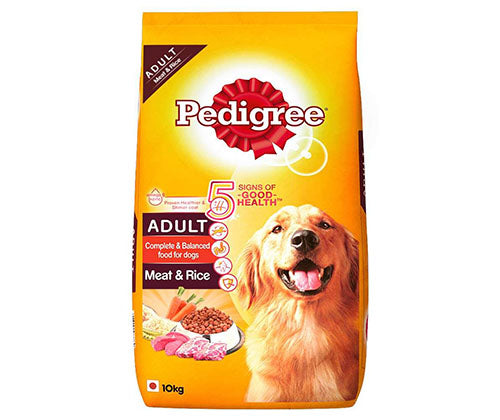 PEDIGREE® Adult Meat & Rice Dry Food – 10 kg pack front