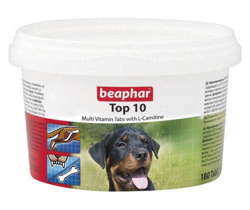 Beaphar Top 10 Multivitamin Tablets for Dogs – 180 Tablets pack front