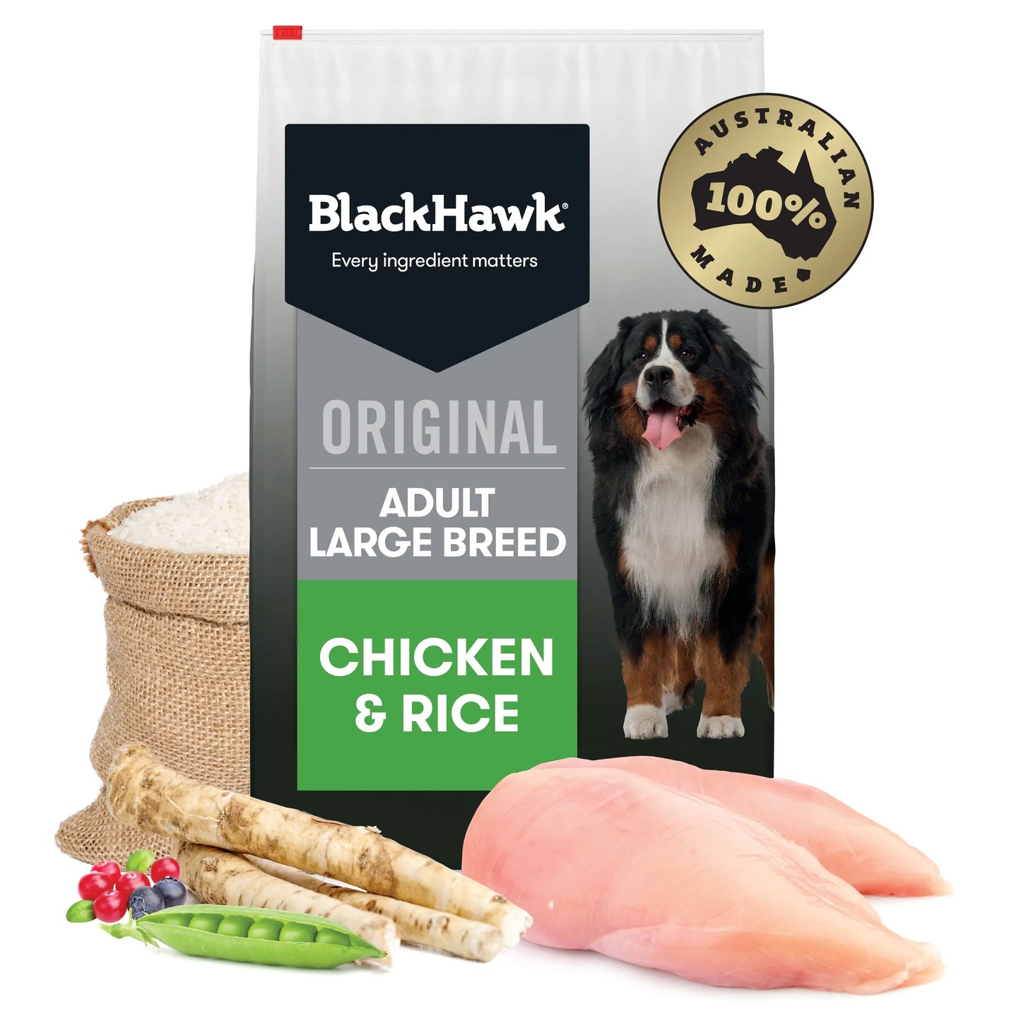 Black Hawk Adult Lb Chicken Rice 20Kg product photo