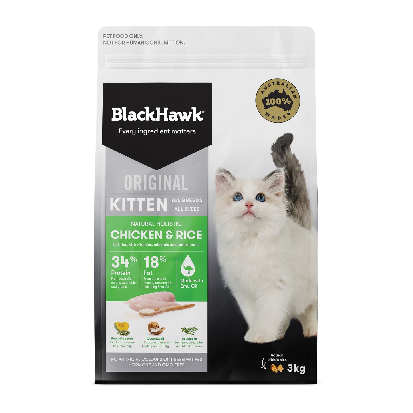 Black Hawk Kitten Chicken And Rice 3Kg product photo