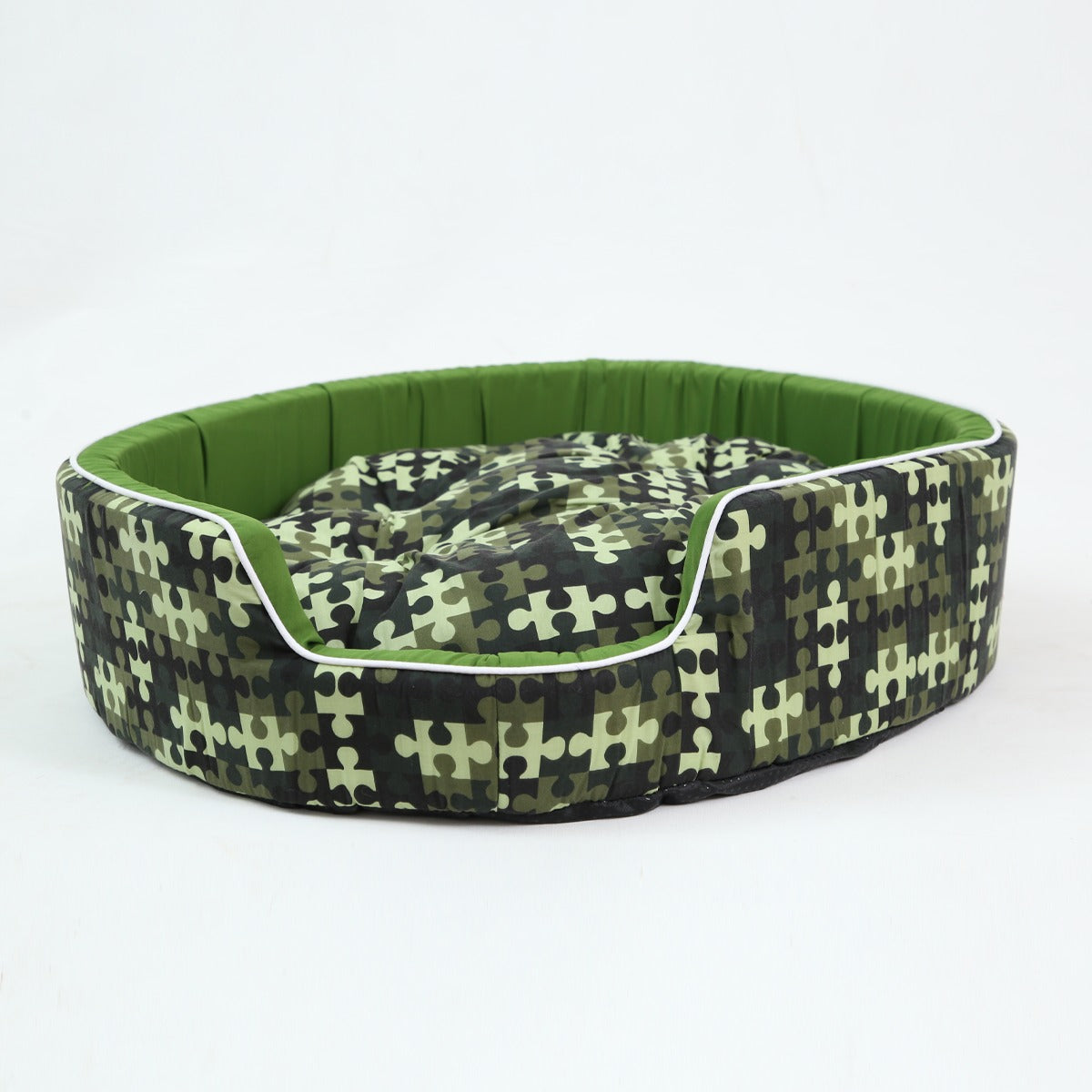 Embark Oval Puzzle Print Dog Bed - 110cm pack front