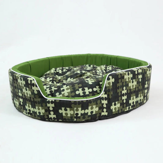 Embark Oval Puzzle Print Dog Bed - 110cm