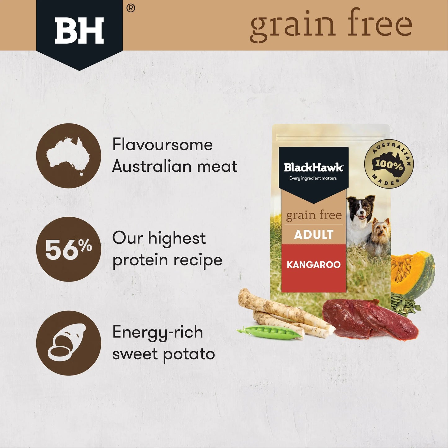 Black Hawk Adult Grain Free Kangaroo 7Kg product photo