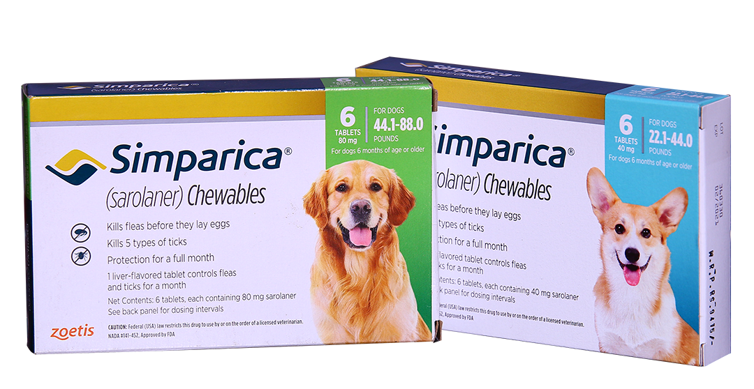 Simparica Tablets For Ticks, Fleas and Mites - 1 x 6tb (80mg each)