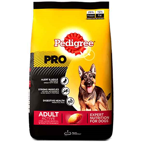 Pedigree PRO® Active Adult Dry Dog Food – 10 kg pack front
