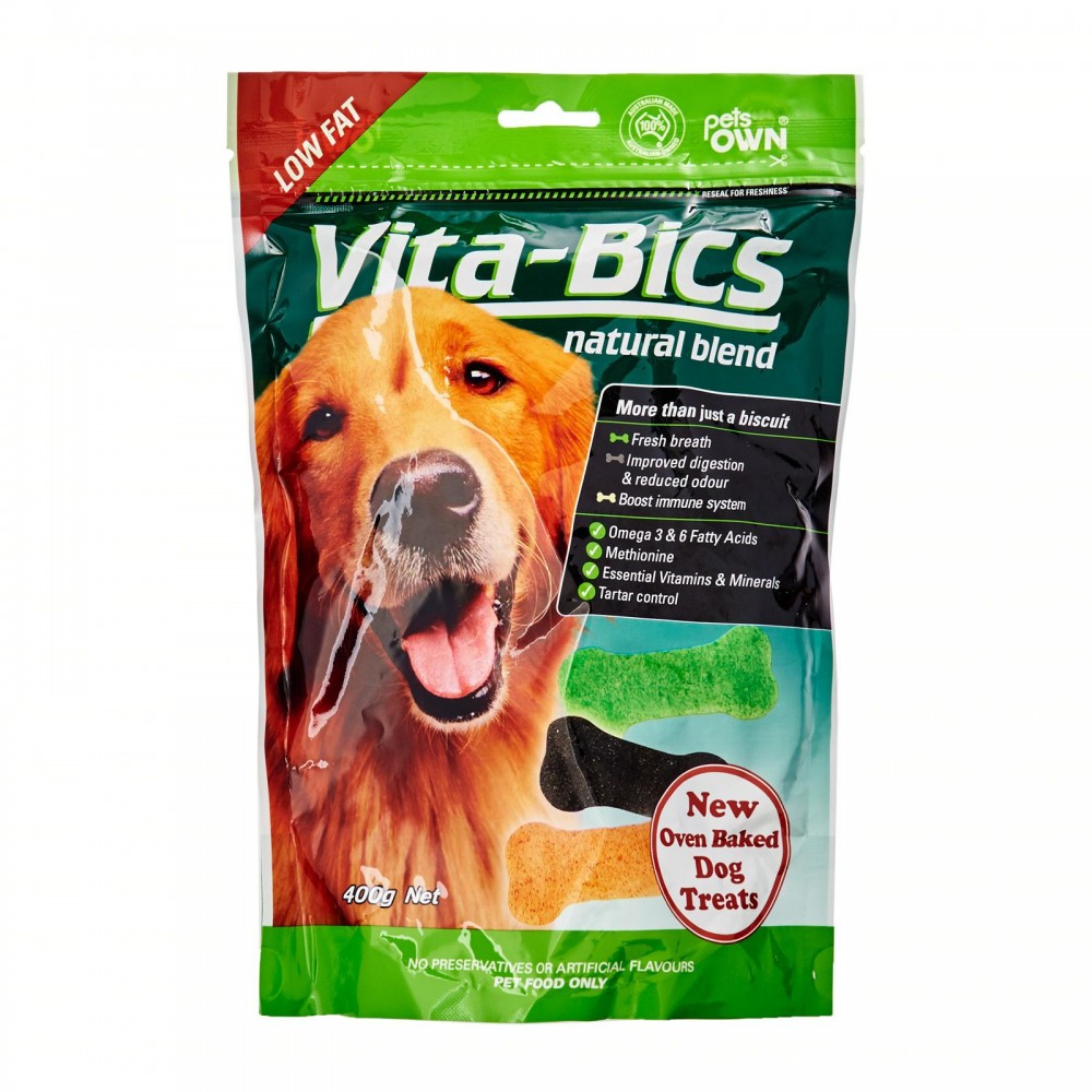 Pets Own Vita Bics Natural Blend Biscuits 400g - Dog Treats pack front