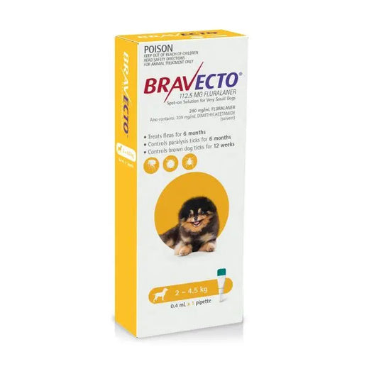 Bravecto Chew for Dogs 2–4.5 kg (112.5 mg) – 1 Tablet