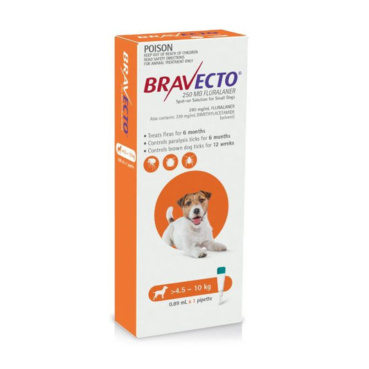 Bravecto Chew for Dogs 4.5–10 kg (250 mg, 1 Tablet)