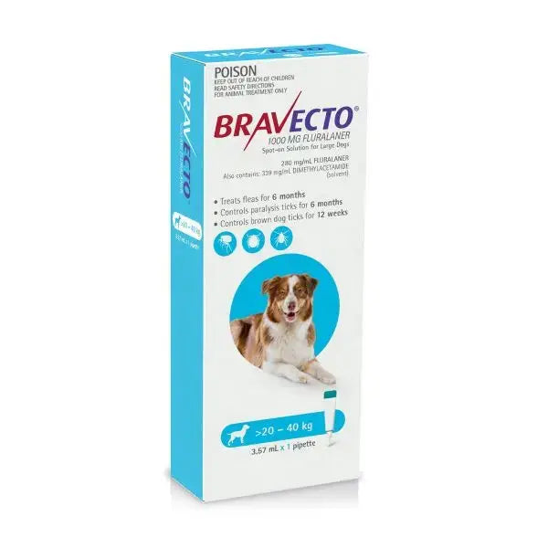 Bravecto Chew for Dogs 20–40 kg (1000 mg) – 1 Tablet