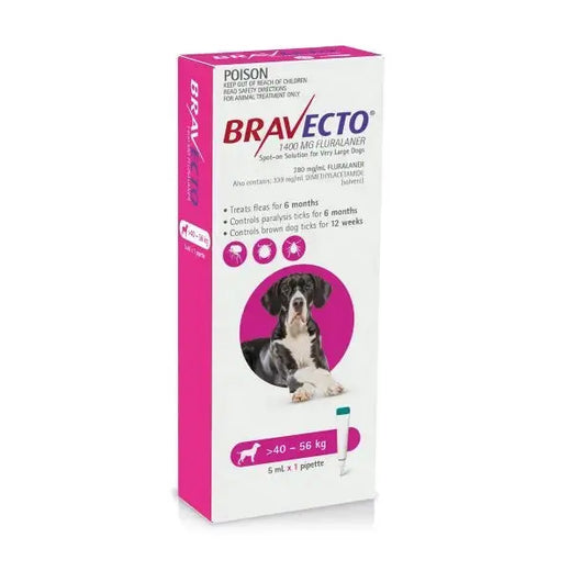Bravecto Chew for Dogs 40–56 kg (1400 mg) – 1 Tablet