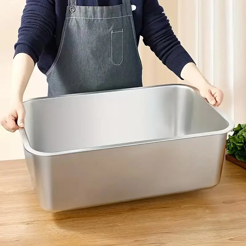 1-Piece Stainless Steel Litter Box Base Pan — 60×40×20 cm