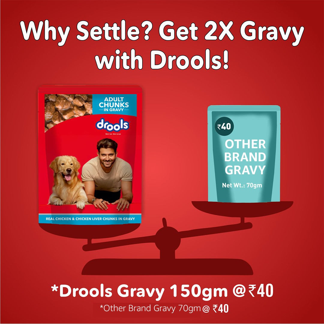Drools Adult Wet Dog Food – Real Chicken & Chicken Liver in Gravy, 150 g