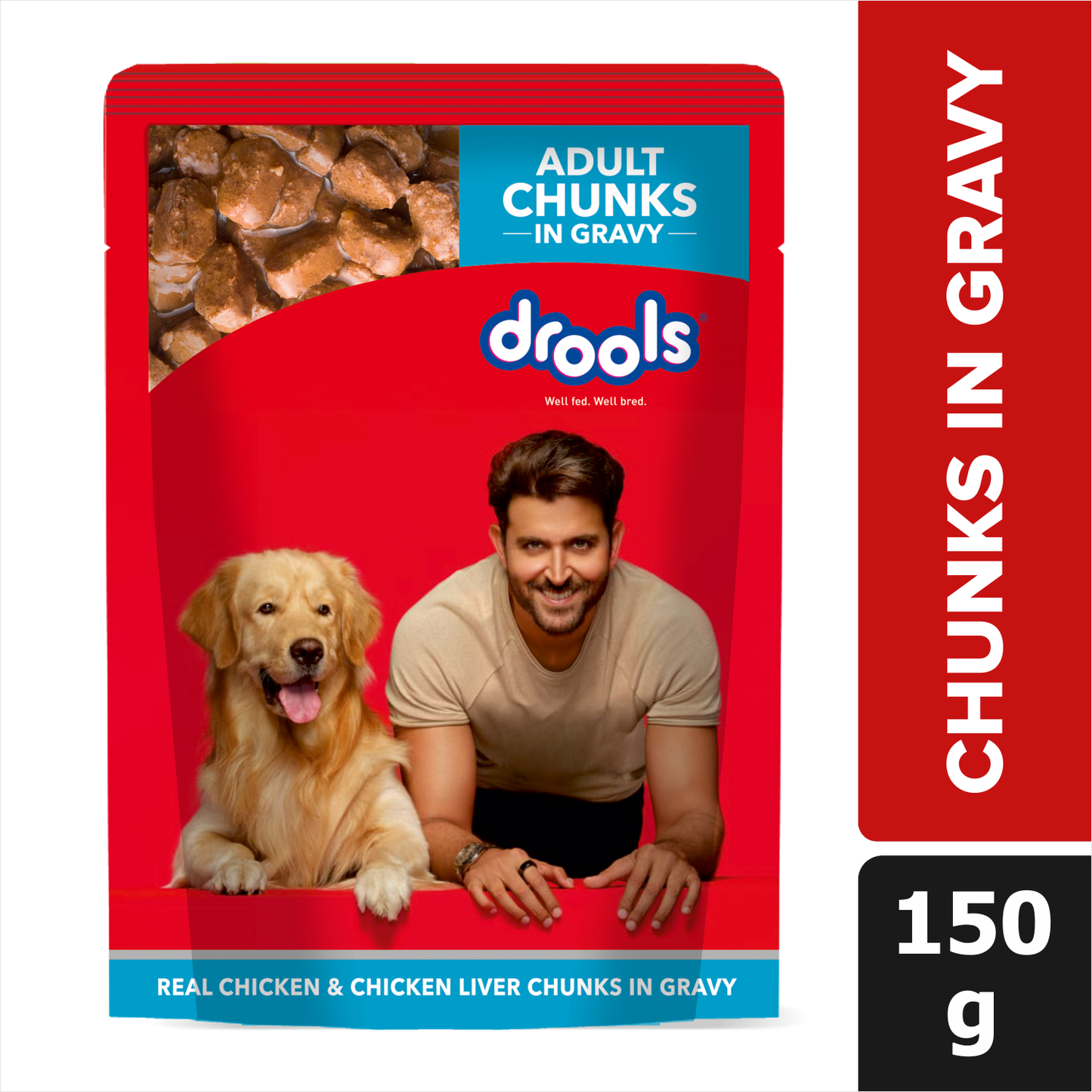 Drools Adult Wet Dog Food – Real Chicken & Chicken Liver in Gravy, 150 g