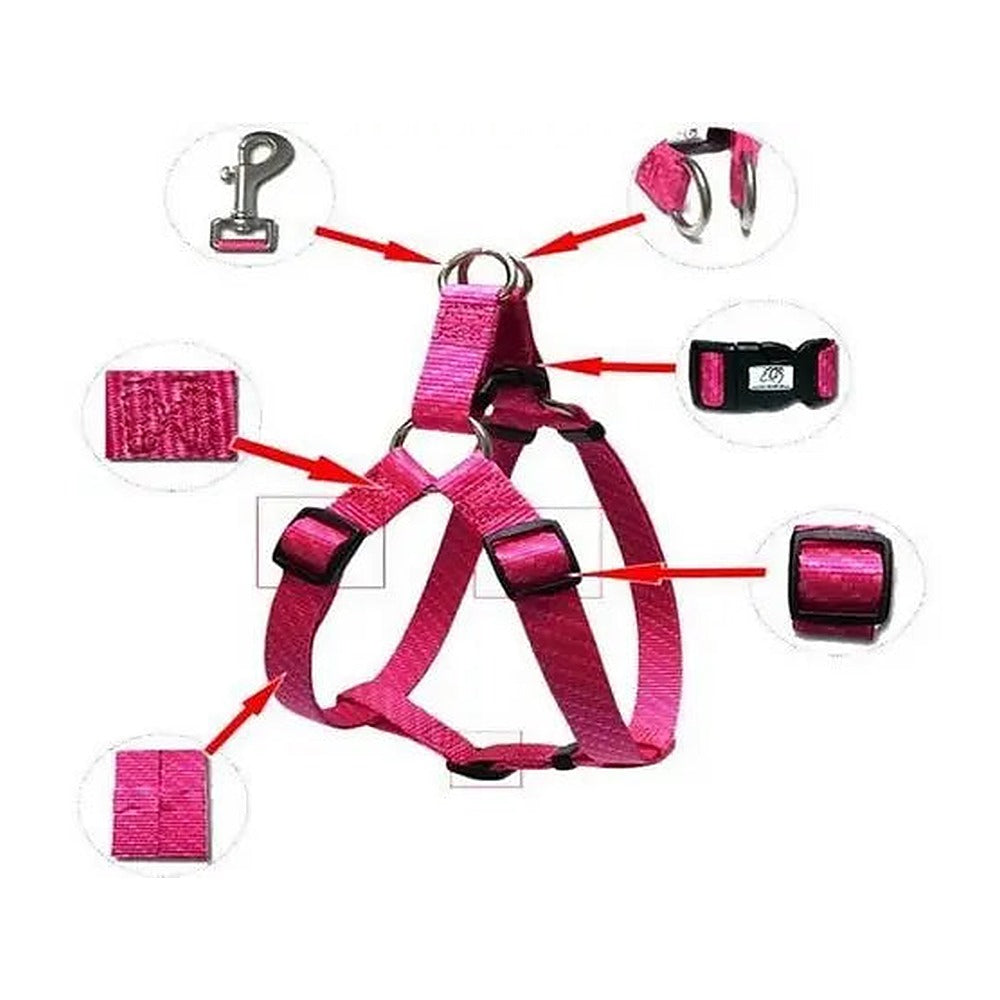 Medium Dog Red Harness with Leash