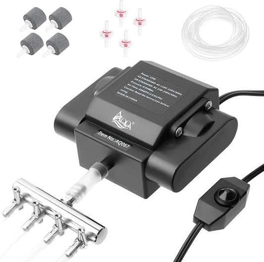AQQA Quiet DC Aquarium Air Pump 10W pack front
