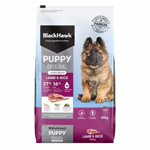 Black Hawk Dog Food Puppy Large Breed – Lamb and Rice 20Kg