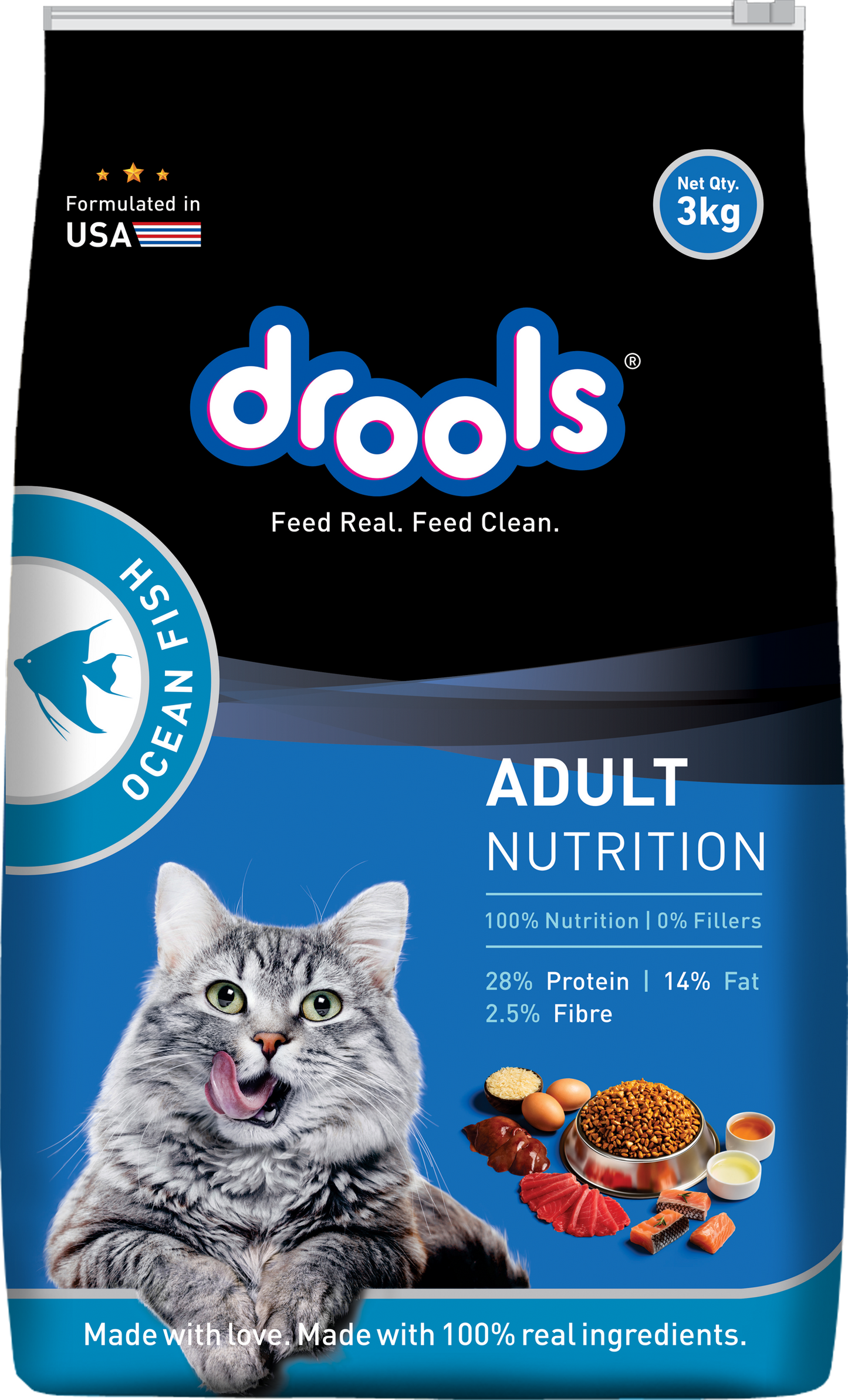 Drools Ocean Fish Adult Cat Food, 3 kg