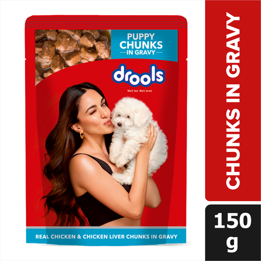 Drools Puppy Wet Dog Food – Real Chicken & Chicken Liver in Gravy, 150 g