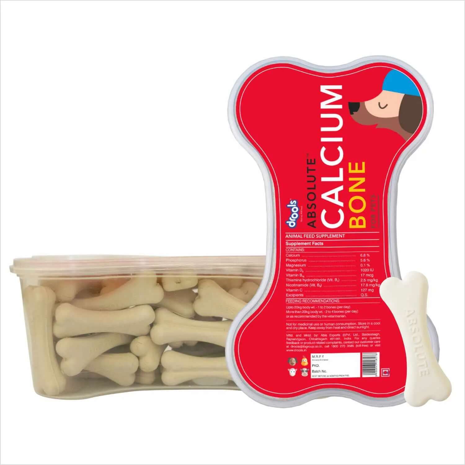 Drools Absolute Calcium Bone Jar – 20 Pieces (300 g)